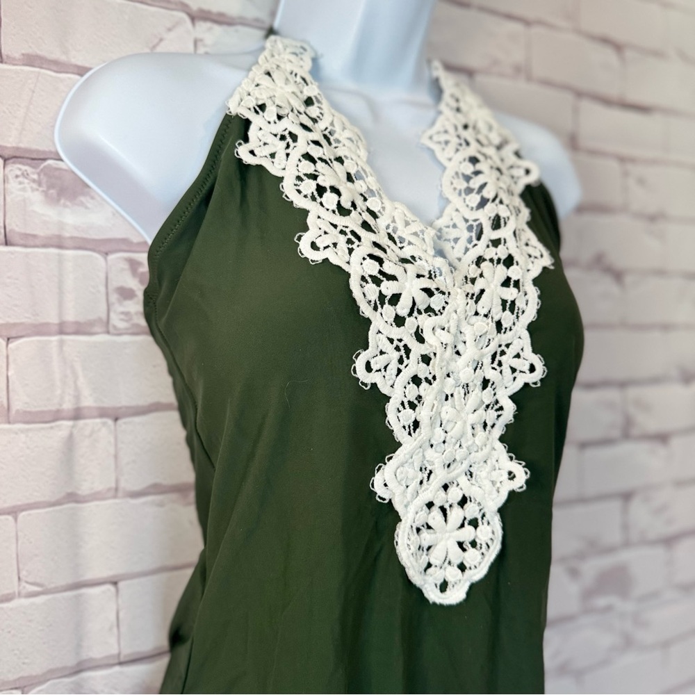 Blooming Jelly Lace Trim One Piece Swimsuit XL